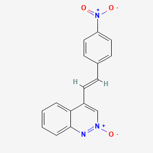 molecular formula C16H11N3O3 B12687840 4-(2-(4-(Hydroxy(oxido)amino)phenyl)vinyl)-2lambda(5)-cinnolin-2-ol CAS No. 5997-74-0