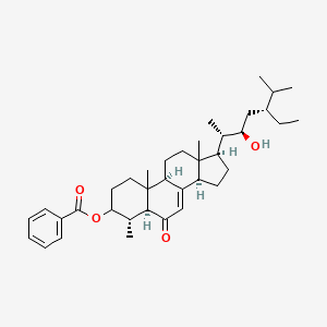 molecular formula C37H54O4 B12687865 Stigmast-7-en-6-one, 3-(benzoyloxy)-22-hydroxy-4-methyl-, (3beta,4alpha,5alpha,22R)- CAS No. 31077-78-8