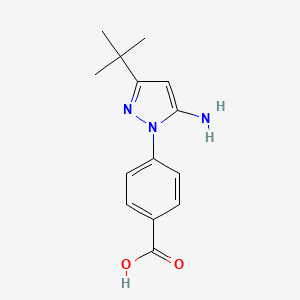 B1268788 4-(5-Amino-3-tert-butyl-pyrazol-1-yl)-benzoic acid CAS No. 869663-56-9