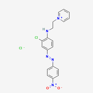 molecular formula C19H17Cl2N5O2 B12687931 1-(2-((2-Chloro-4-((4-nitrophenyl)azo)phenyl)amino)ethyl)pyridinium chloride CAS No. 59827-64-4