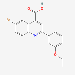 molecular formula C18H14BrNO3 B1268796 6-Bromo-2-(3-ethoxyphenyl)quinoline-4-carboxylic acid CAS No. 350999-95-0