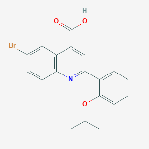 molecular formula C19H16BrNO3 B1268800 6-溴-2-(2-异丙氧苯基)喹啉-4-羧酸 CAS No. 354539-41-6