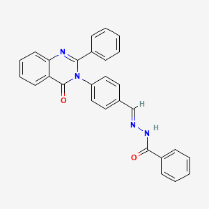 Benzoic acid, ((4-(4-oxo-2-phenyl-3(4H)-quinazolinyl)phenyl)methylene)hydrazide