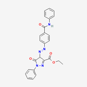 Ethyl 5-oxo-1-phenyl-4-((p-(phenylcarbamoyl)phenyl)azo)-2-pyrazoline-3-carboxylate