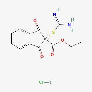 2-Indancarboxylic aicd, 2-(amidinothio)-1,3-dioxo-, ethyl ester, hydrochloride