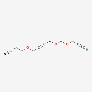 molecular formula C11H13NO3 B12688283 3-[[4-[(2-Propynyloxy)methoxy]but-2-ynyl]oxy]propiononitrile CAS No. 66931-81-5