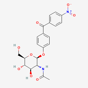 Methanone, (4-((2-(acetylamino)-2-deoxy-beta-D-glucopyranosyl)oxy)phenyl)(4-nitrophenyl)-, hydrate