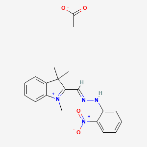 1,3,3-Trimethyl-2-(((2-nitrophenyl)hydrazono)methyl)-3H-indolium acetate