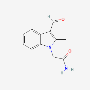 molecular formula C12H12N2O2 B1268845 2-(3-甲酰基-2-甲基-1H-吲哚-1-基)乙酰胺 CAS No. 61922-00-7
