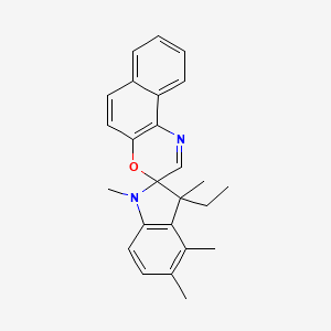 B12688561 Spiro(2H-indole-2,3'-(3H)naphth(2,1-b)(1,4)oxazine), 3-ethyl-1,3-dihydro-1,3,4,5-tetramethyl- CAS No. 107583-59-5