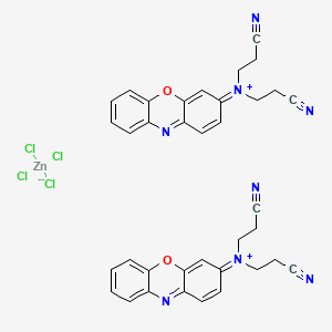 bis(2-cyanoethyl)-phenoxazin-3-ylideneazanium;tetrachlorozinc(2-)