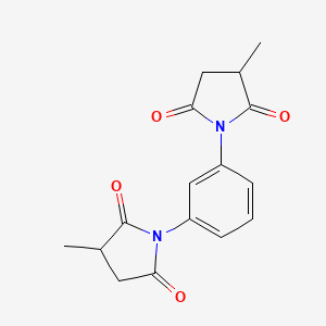 molecular formula C16H16N2O4 B12688629 1,1'-(1,3-Phenylene)bis(3-methylpyrrolidine-2,5-dione) CAS No. 51265-22-6