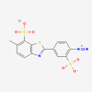 Benzenediazonium, 4-(6-methyl-7-sulfo-2-benzothiazolyl)-2-sulfo-, inner salt