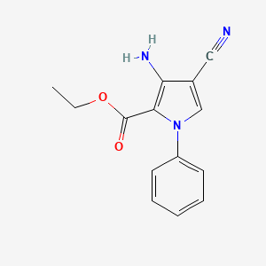 molecular formula C14H13N3O2 B1268898 ethyl 3-amino-4-cyano-1-phenyl-1H-pyrrole-2-carboxylate CAS No. 59021-51-1