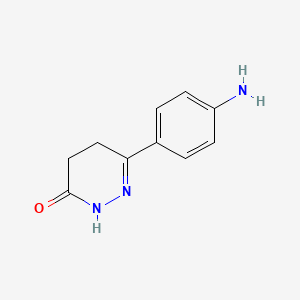 molecular formula C10H11N3O B1268906 6-(4-Aminophenyl)-2,3,4,5-tetrahydropyridazin-3-one CAS No. 21282-90-6