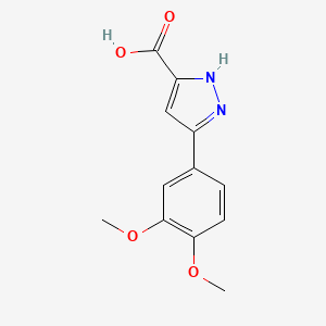 B1268943 5-(3,4-Dimethoxy-phenyl)-2H-pyrazole-3-carboxylic acid CAS No. 909857-88-1