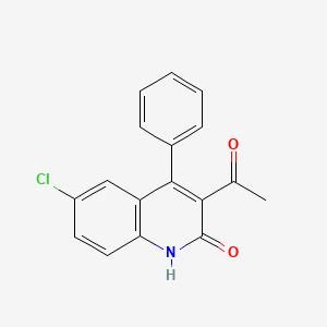 molecular formula C17H12ClNO2 B1268953 1-(6-氯-2-羟基-4-苯基喹啉-3-基)乙酮 CAS No. 58375-08-9