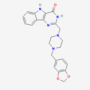 4H-Pyrimido(5,4-b)indol-4-one, 2-((4-(1,3-benzodioxol-5-ylmethyl)-1-piperazinyl)methyl)-1,5-dihydro-