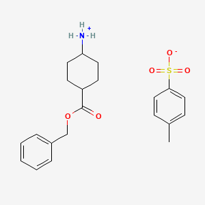 molecular formula C21H27NO5S B12689715 Benzyl cis-4-ammonium-4'-toluenesulfonato-1-cyclohexanecarboxylate CAS No. 67299-45-0