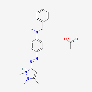 molecular formula C22H29N5O2 B12689731 5-((4-(Benzylmethylamino)phenyl)azo)-1,2,3-trimethyl-1H-pyrazoliumacetate CAS No. 93686-62-5