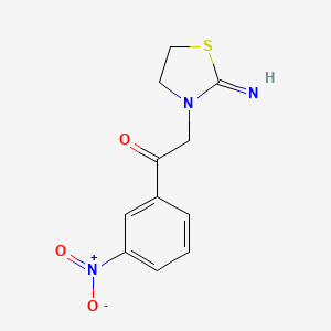 molecular formula C11H11N3O3S B12689738 2-(2-Iminothiazolidin-3-yl)-1-(3-nitrophenyl)ethan-1-one CAS No. 83846-64-4