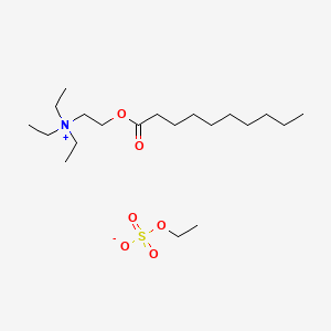 molecular formula C20H43NO6S B12689745 Triethyl(2-((1-oxodecyl)oxy)ethyl)ammonium ethyl sulphate CAS No. 98072-10-7