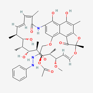 molecular formula C45H55N3O13 B12689750 Rifamycin B, 2-phenylhydrazide CAS No. 55372-17-3