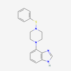 molecular formula C17H18N4S B12689766 Piperazine, 1-(1H-benzimidazol-4-yl)-4-(phenylthio)- CAS No. 84806-93-9