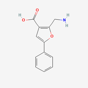 molecular formula C12H11NO3 B1268978 2-(氨基甲基)-5-苯基呋喃-3-羧酸 CAS No. 695191-66-3