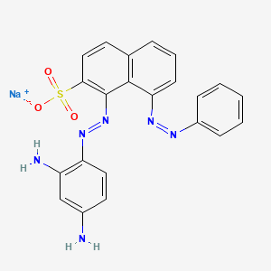 molecular formula C22H17N6NaO3S B12689796 Sodium (5or8)-((2,4-diaminophenyl)azo)-(8or5)-(phenylazo)naphthalene-2-sulphonate CAS No. 83968-45-0