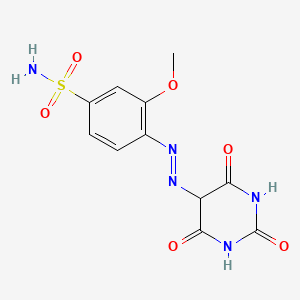 molecular formula C11H11N5O6S B12689854 4-((Hexahydro-2,4,6-trioxo-5-pyrimidinyl)azo)-3-methoxybenzenesulphonamide CAS No. 93981-74-9