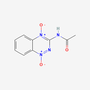 molecular formula C9H8N4O3 B12689868 Acetamide, N-(1,4-dioxido-1,2,4-benzotriazin-3-yl)- CAS No. 27315-02-2