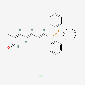 molecular formula C28H28ClOP B12689887 (7-Formyl-3-methyl-2,4,6-octatrienyl)triphenylphosphonium chloride CAS No. 83803-84-3