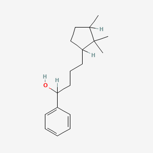 molecular formula C18H28O B12689925 alpha-(3-(2,2,3-Trimethylcyclopentyl)propyl)benzyl alcohol CAS No. 85187-16-2