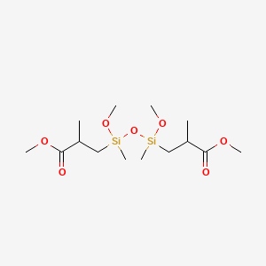 molecular formula C14H30O7Si2 B12689937 Dimethyl 3,3'-(1,3-dimethoxy-1,3-dimethyl-1,3-disiloxanediyl)bis[2-methylpropionate] CAS No. 84962-96-9