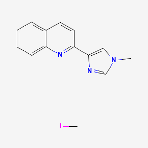 molecular formula C14H14IN3 B12689943 Imidazole, 1-methyl-4-(2-quinolyl)-, monomethiodide CAS No. 2622-84-6