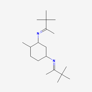 molecular formula C19H36N2 B12689972 4-Methyl-N,N'-bis(1,2,2-trimethylpropylidene)cyclohexane-1,3-diamine CAS No. 93859-06-4