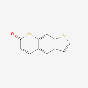 molecular formula C11H6OSe2 B12689997 7H-Selenolo(3,2-g)(1)benzoselenin-7-one CAS No. 143810-63-3