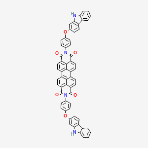 molecular formula C60H32N4O6 B12690008 7,18-bis[4-(9H-carbazol-2-yloxy)phenyl]-7,18-diazaheptacyclo[14.6.2.22,5.03,12.04,9.013,23.020,24]hexacosa-1(23),2,4,9,11,13,15,20(24),21,25-decaene-6,8,17,19-tetrone CAS No. 13158-49-1