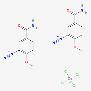 molecular formula C16H16Cl4N6O4Zn B12690025 5-carbamoyl-2-methoxybenzenediazonium;tetrachlorozinc(2-) CAS No. 85567-53-9