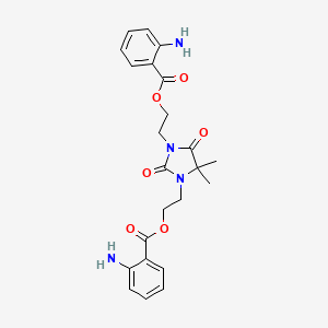 molecular formula C23H26N4O6 B12690028 1,3-Bis[2-[(2-aminobenzoyl)oxy]ethyl]-5,5-dimethylimidazolidine-2,4-dione CAS No. 73253-44-8