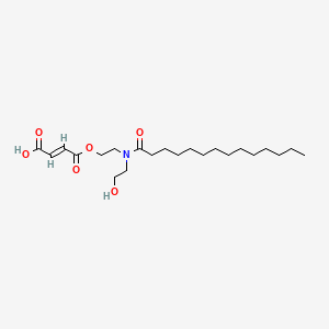 molecular formula C22H39NO6 B12690073 2-Butenedioic acid, mono(2-((2-hydroxyethyl)(1-oxotetradecyl)amino)ethyl) ester CAS No. 125249-20-9