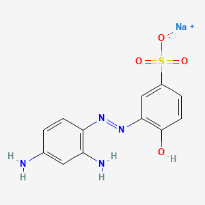 molecular formula C12H11N4NaO4S B12690120 Sodium 3-((2,4-diaminophenyl)azo)-4-hydroxybenzenesulphonate CAS No. 6054-80-4