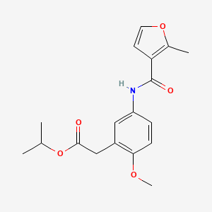 Benzeneacetic acid, 2-methoxy-5-(((2-methyl-3-furanyl)carbonyl)amino)-, 1-methylethyl ester