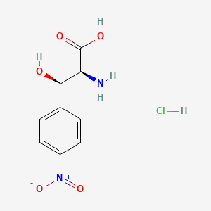 molecular formula C9H11ClN2O5 B12690138 Threo-beta-hydroxy-4-nitro-3-phenylalanine monohydrochloride CAS No. 77646-75-4