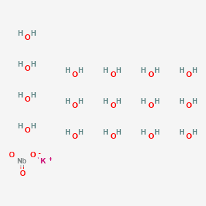 molecular formula H32KNbO19 B12690142 Potassium niobate, hexadecahydrate CAS No. 12031-11-7