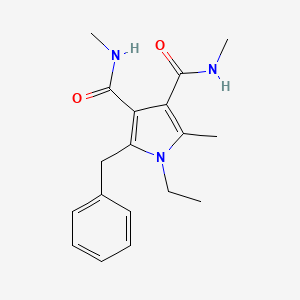 molecular formula C18H23N3O2 B12690161 1H-Pyrrole-3,4-dicarboxamide, 1-ethyl-N,N',2-trimethyl-5-(phenylmethyl)- CAS No. 162152-04-7