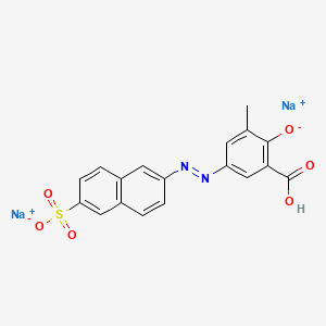 molecular formula C18H12N2Na2O6S B12690175 Disodium 3-methyl-5-((6-sulphonato-2-naphthyl)azo)salicylate CAS No. 84100-01-6