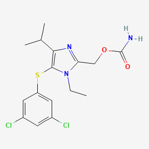 B12690205 2-Carbamoyloxymethyl-5-(3,5-dichlorophenylthio)-1-ethyl-4-isopropyl-1H-imidazole CAS No. 178979-42-5