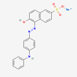 molecular formula C22H16N3NaO4S B12690206 Sodium 6-hydroxy-5-((4-(phenylamino)phenyl)azo)naphthalene-2-sulphonate CAS No. 82469-77-0